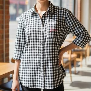 OLD NAVY 'The Classic' with "Love" on Pocket Gingham Women's Button Down sz XLTG